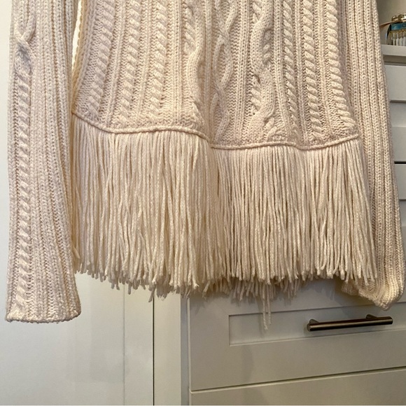 Tory Burch 'Valero' Fringe Hem Cable Knit Sweater - Picture 7 of 8